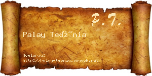 Palay Teónia névjegykártya